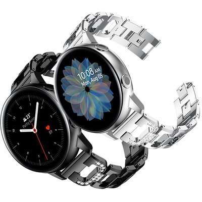 20 毫米錶帶, 適用於 Samsung Galaxy Watch Active 2 40mm 44mm 不銹鋼錶帶更換