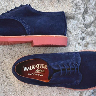 【MADE IN USA 】美國製 WALK-OVER 藍色麂皮Vibram大底手工綁帶 皮鞋 休閒鞋 德比鞋10.5號