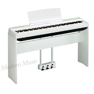【現代樂器】預定！YAMAHA P-125 數位鋼琴 電鋼琴 白色款 琴架+琴椅+三音踏板 贈多項配件 P125