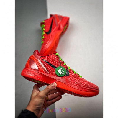 [S2純原NK] Kobe 6 Protro 紅色 Reverse Grinch 低幫實戰 氣墊緩震籃球鞋 P829