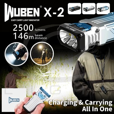 【錸特光電↗專業代理:品牌手電筒↗捷運永寧站】WUBEN X2 2500流明 高亮泛光 EDC手電筒 USB-C充電