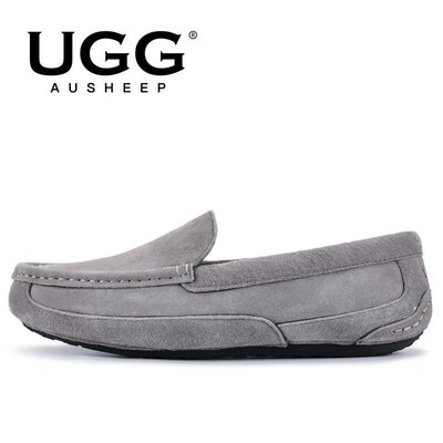 100％原廠 AUSHEEP UGG男士豆豆鞋 真皮休閑舒適防滑透氣男鞋UV17D38