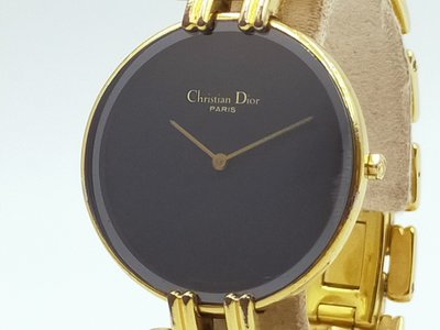 【發條盒子H6360】Christian Dior 迪奧CD  Bagheera系列 黑面石英鍍金鍊帶 經典女錶款