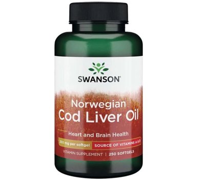 【Swanson】 Cod Liver Oil 挪威鱈魚肝油 含維他命A 維他命D *250粒