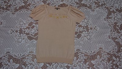 PROPORTION粉色短袖毛衣