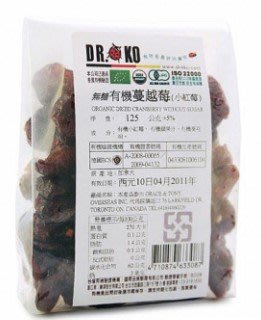 DR.OKO無糖有機蔓越莓 (小紅莓)整顆150g/包 ORGANIC DRIED CRANBERRY