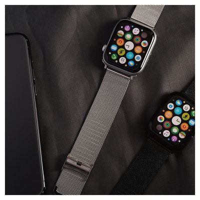 Apple watch通用錶帶六色細米蘭316L不銹鋼帶