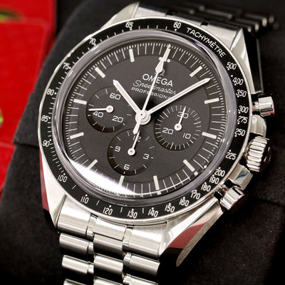OMEGA 歐米茄 手錶 機械錶 42mm 3861 登月錶 黑面盤 31030425001002