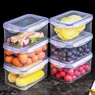 便當盒 日式冰箱保鮮盒家用帶蓋密封盒水果蔬菜儲物盒便攜廚房*限時優惠