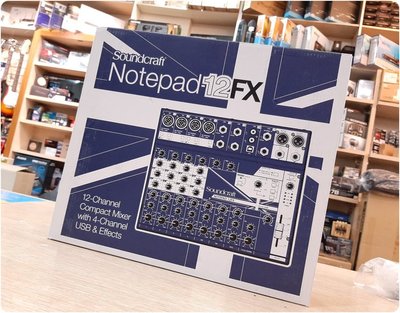 ♪♪學友樂器音響♪♪ Soundcraft Notepad-12FX 類比混音器 12軌USB介面內建效果器 mixer
