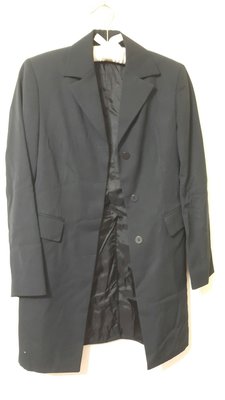 sisley 中長版 黑色 利落 時尚 西裝外套 20171208-3