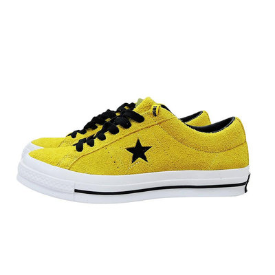 Converse 低筒休閒鞋 男女款帆布鞋 ONE STAR 麂皮 黃色 NO.163245C