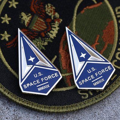 【物美價廉??】US SPACE FORCE MMXIX米國太空軍領花軍迷金屬徽章帽徽胸章資格章可開發票