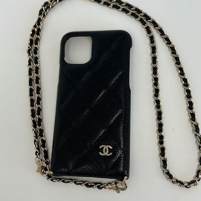 Chanel手機殼金鍊條包iphone11附查碼圖原價35900