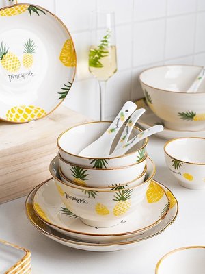 “正品”陶瓷碗盤套裝家用米飯碗餐盤子湯碗面碗勺子碗碟餐具北歐