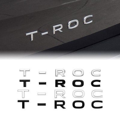 VOLKSWAGEN 大眾 TROC T-ROC 標誌汽車配件的汽車裝飾三維 ABS 鍍鉻汽車後備箱標誌徽章貼紙-都有-都有