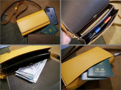 KH手工皮革工作室 MIT小型側背包 肩背包 皮夾 手機 護照 零錢鈔票 iPhone14ProMax S23Ultra