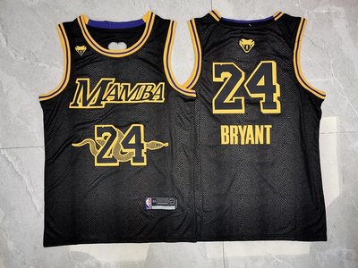 柯比 (Kobe Bryant) NBA洛杉磯湖人隊 24號 MAMBA曼巴大蛇 黑色 蛇紋 球衣