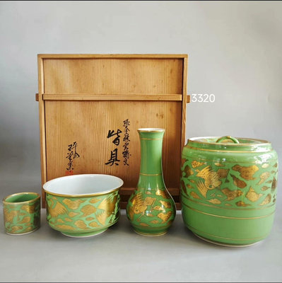 【二手】日本 京燒 平安桶側皆具 茶道具 古玩 老貨 瓷器 【探幽坊】-1997