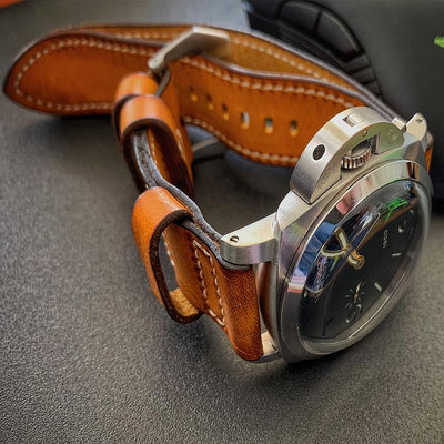 GF手工錶帶 定制 真皮飛行員錶帶 二戰復古做舊適用于沛納海