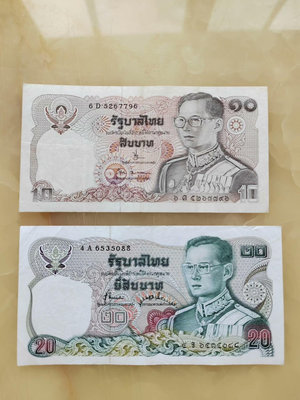【二手】 泰國早期兩張，實物圖費680 錢幣 紙幣 硬幣【奇摩收藏】