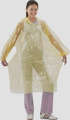 【透明輕便雨衣】一次性雨衣 白色透明輕便雨衣(50件一起賣)長袖型【小潔大批發】