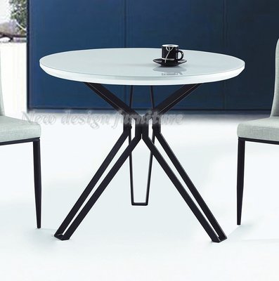 【N D Furniture】台南在地家具-工業風黑砂鐵腳淺灰色桌面玻璃80cm圓桌/休閒桌YQ