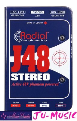造韻樂器音響- JU-MUSIC - Radial J48 Stereo 48V幻象供電 DI  『公司貨，免運費』