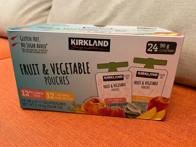 Kirkland蔬果泥（蘋果芒果/蘋果草莓）一盒90克×24入 549元—可超商取貨付款