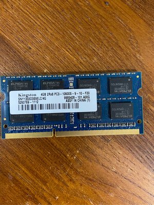 二手 Kingston 金士頓 4G DDR3 1333 筆記型電腦 記憶體 4GB 2RX8 PC3 10600S 雙面顆粒