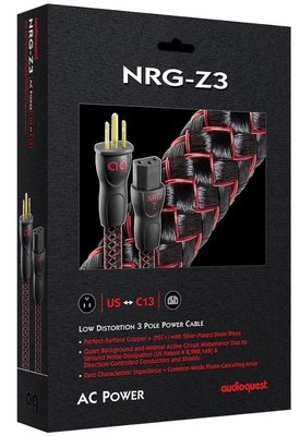 來電優惠【音逸音響】低失真．AC電源線》美國 audioquest NRG-Z3 (2米)