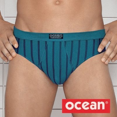 【西班牙 OCEAN】(5399c)男性紅黑藍直條中低腰三角褲(S)