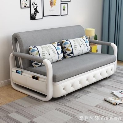 【熱賣精選】 實木可摺疊沙發床1.2/1.5米多功能客廳小戶型雙人兩用可儲物沙發