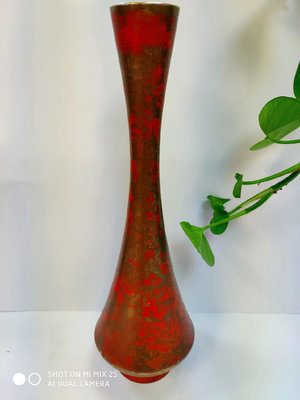 銅花瓶，日本回流老銅花瓶，有銘有款，品相完美，大尺寸銅花瓶，