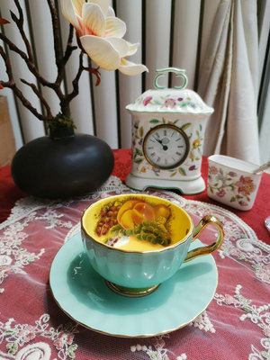 英產Aynsley（安茲麗），黃金果園系列，骨瓷咖啡杯15218