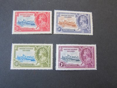 【雲品三】所羅門群島Solomon Islands 1935 Sc 60-63 Silver Jubilee MNH 庫號#B525 84246