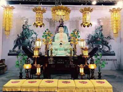 眾信優品 1.4米幢幡佛教用品寺院佛堂裝飾佛幡掛飾寶蓋寶傘LED燈定做FX2060
