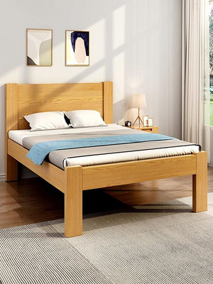 專場:加厚純全實木床工代簡約1米5床架松木高腳一米八雙人床 無鑒賞期 自行安裝