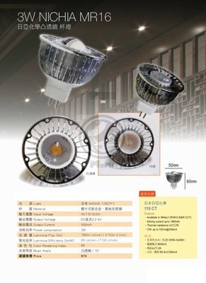 MR16 燈泡☀MoMi高亮度LED台灣製☀獨家日本進口 日亞化 1W/3W/5W 光源杯燈附強頻變壓器KTV夜店展場畫