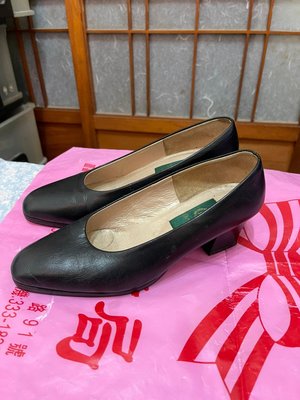 「 二手鞋 」 DIANA 女生皮革跟鞋 24.5cm（黑）鐵3-1