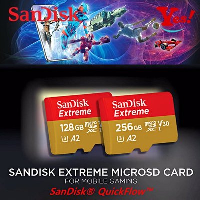 【Yes！公司貨】SanDisk Extreme microSD 電玩 3D/VR A2 128G 128GB 記憶卡