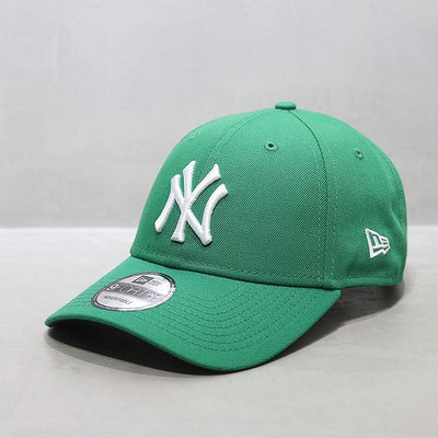 帽子MLB棒球帽硬頂大標NY洋基隊9FORTY鴨舌帽潮牌綠色UU代購#