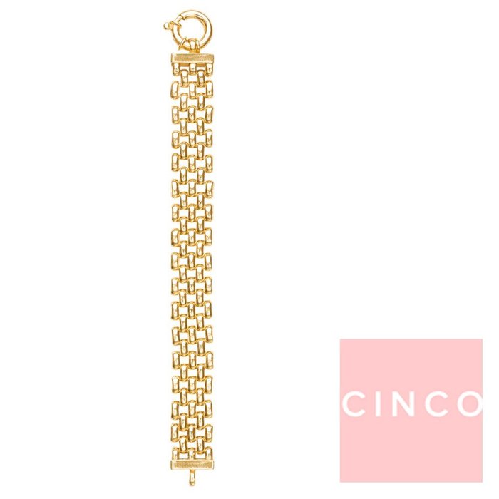 CINCO 葡萄牙精品 Gala bracelet 24K金手鍊 復古方塊編織手鍊