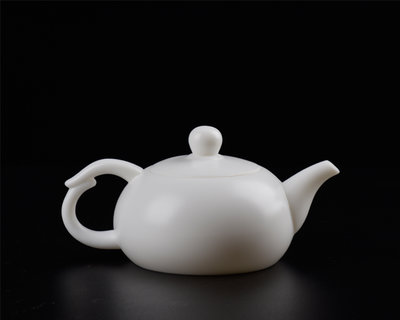 現貨熱銷-聚德藝瓷德化白瓷壺白瓷茶具泡茶單壺白瓷茶壺白瓷茶具收藏陶瓷壺茶壺單壺