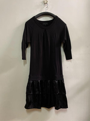 日本品牌 UNTITLED 異材質拼接七分袖連身洋裝 / 0528