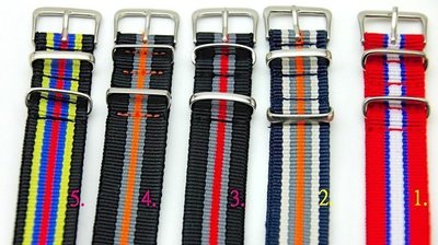 18mm Nylon Watch Strap 尼龍NATO zulu G10四環時尚軍用錶帶DW