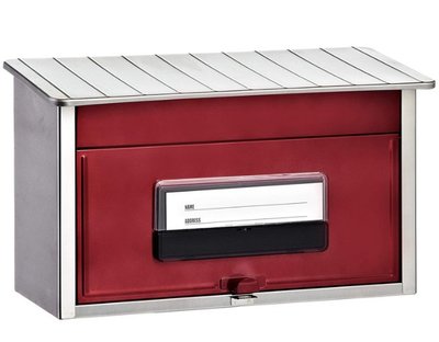 日本進口 好品質歐式時尚亮紅色銀色房屋房子設計感信件信封收納盒郵件郵筒牆壁上信箱意見箱建議箱送禮 5310c
