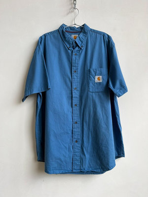 Vintage卡哈特襯衫短袖Carhartt 工裝短袖天藍色
