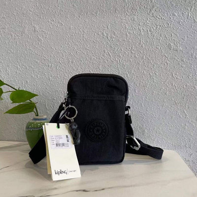小Z代購#Kipling 猴子包 KI4160 黑色 手機包 休閒 輕量斜背肩背包 日常 旅遊