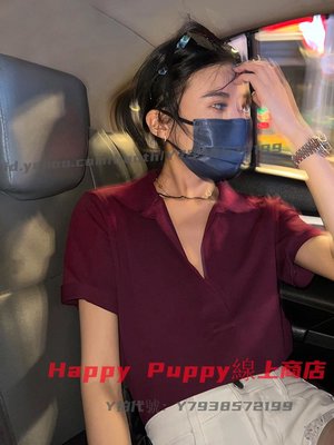Happy Puppy線上商店~法式簡約~時尚品味純色休閒顯瘦polo上衣 2023夏 新品DCC213426